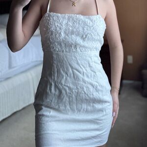 Blue Blush White Floral Mini Dress